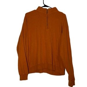Peter Millar Men's Orange Cotton Quarter Zip Size Large